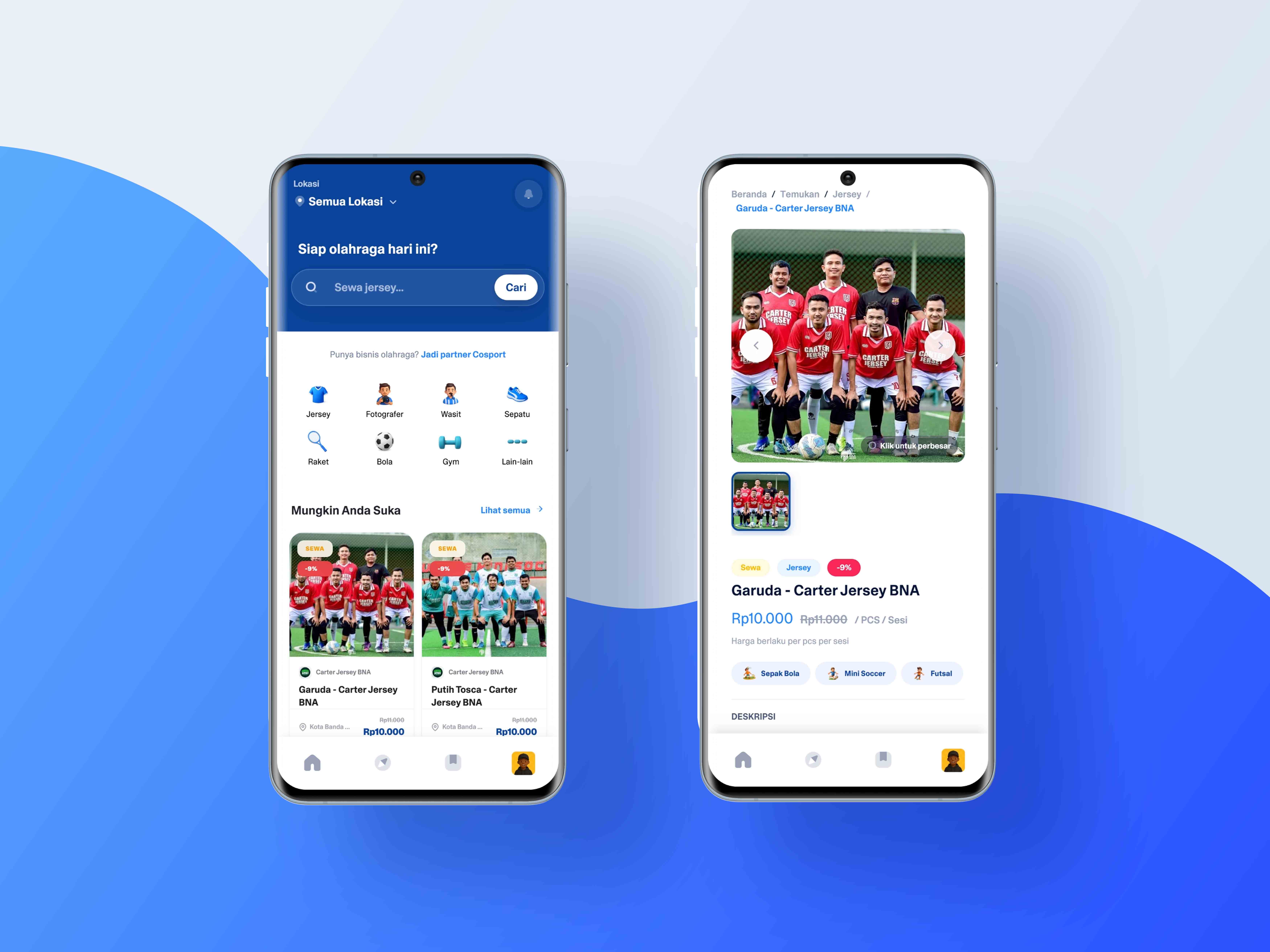 Mockup Aplikasi Cosport